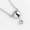 Necklace Settings Dangle with One Zircon Pendant Necklaces Blank for Pearl 925 Sterling Silver Chain Base 5 Pieces