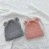 Winter Beanie Hüte Für Niedlichen Bären Mit Ohren Gestrickte Motorhaube Jungen Hut Weiche Warme Kinder Kappe Baby Zubehör Neue