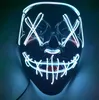 Halloween Maska LED Light Up Funny Maski Purge Rok wyborczy Świetny Festiwal Cosplay Costume Maszyny Party Maska RRF8353