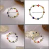 Charm Bracelets Jewelry Daisy Elastic Hand String Bracelet Girls Sense Of Elasticity Adjustable Small And Lovely Handmade Colored Glass Fres