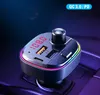 C13 C14 C15 C12 FM Transmitter Wireless Bluetooth 50 Hands Car MP3 Kit Modulator Dual USB typec PD Charger RGB light5689118