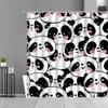 Shower Curtains Cartoon Panda Shower Curtain Cute Animals Pandas Green Bamboo Plants Print Bath Curtains Children Room Bathroom Decor Waterproof R230831