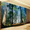 Fonds d'écran personnalisé 3D papier peint mural arbres soleil grand fond TV mur salon peinture