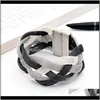 Charm Bracelets Jewelryfashion Brazilian Style Braided Net Chain Magnetic Clasp Wrap For Women Design Elegant Weave Hollow Cross Bracelet Dro