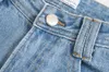 jeans dritti a lunghezza intera Vita alta sbiadita con design a cinque tasche Chiusura con zip e bottone in metallo 210520