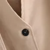 Damski okopa płaszcza solidna kolor damska luźna płaszcz z peleryny vintage v szyja żeńska odzież wierzchnia szykownie single piersi długa 2022 jesienna zima