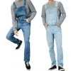 Mens Jeans Denim Dungares macacão Bib e Crebra Jumpsuit Calças Romper 210716