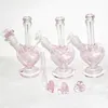 9 "Güzel Aşk Shisha Nargile Cam Su Borular Dab Kuleleri Kalp Şekli Cam Bongs Oil Kulağı ile 14mm Bowl Reclaim Catcher Quartz Bangers