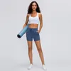 L-06 Kadın Yoga Şort Spor Kıyafet Spor Giyim Lady Girls Rahat Cinchable Drawcord Düz Renk Çift Taraflı Naylon Açık APPARE300G