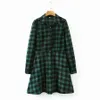 Streetwear Women Plaid Dresses Fashion Ladies Slå ner Collar Shirt-Klänning Elegant Kvinna Chic Button Mini Vestidos 210427