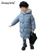 Winterjas Kinderen Jongens Hooded Parkas Dikke Warme Lange Jas Voor Kinderen Kledingwinter Meisjes 211027