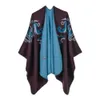 Autumn And Winter Phoenix Flower Imitation Cashmere Ladies Scarf Fashion Wild Brushed Thick Warm Shawl Cape 210427