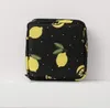 10pcs Coin Purses Women Nylon Floral Lemon Cactus Prints Protable Square Travel Toiletry Storage Bag Mix Color