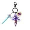 Porte-clés Anime Genshin Impact Zhongli Venti Diluc God Eye Weapon pour femmes Accessoires Mignon Sac Pendentif Porte-clés Fille Cadeau Nouveau Y1231