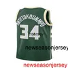 Camisa de basquete masculina barata personalizada Giannis Antetokounmpo verde Swingman costurada masculina feminina juvenil XS-6XL