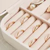 NEWMultifunction Portable Travel Jewelry Storage Box PU Leather Display Rack Necklace Earrings Ring Boxes Desktop Decoration EWA6444