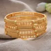 4pcs / lot 24k bracelets éthiopiens couleur or bracelets pour femmes fille indien dubaï africain bracelets de mariage bracelet fête cadeau de mariée Q0717