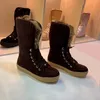 Classics Winter Snow boots Real Fur Slides Leather Waterproof Warm Knee High Boot Fashion booties