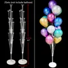 Décoration de fête 7 11 19tubes Porte-ballons Colonne Ballons Stand Bâton Balons Décorations d'anniversaire Enfants Mariage Noël Decor3108