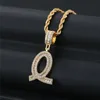 Men Hip Hop Jewelry Gold Plated A-Z Letter Necklace Bling Rhinestone Twist Chain 26 Alphabet Choker Necklaces Party Favors