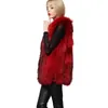 秋冬の女性のコート女性のノースリーブベストの毛皮長い厚い暖かいカジュアルエレガント211207