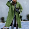 Frauen Wolle Mischungen Herbst Plaid Jacke Frauen Langarm Tasche Oberhemd Winter Mantel Elegant Karierten Für Manteau Femme Hiver