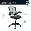 US Stock Commercial Furniture Techni Mobili Mesh Task Office Chair with Flip-Up Arms, Black a35