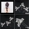 Jewelrywomen Pearls Ivory White Hairpins Fashion Sticks Fields And Gardens Style Wedding Hair Jewelry Aessories Ps1912 Drop Delivery 2021 4Sr