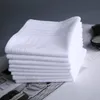 Livraison rapide! Mouchoirs en coton doux pour femmes et hommes blancs solides avec sac cadeau