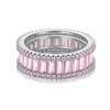 Mode 925 Sterling Silber Prinzessin Ring Rosa 5A Zirkonia Ringe Größe 5-10 Für Frauen Herz Oval Diamant Designer Luxus Schmuck Geschenk Hochzeit Braut Ring