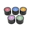 Tobacco Dry Herb Grinder High Quality Accessories Four Layers 63mm 5 Colors Lightning Serration Aluminium Alloy Herbal Crusher With Clear Top Window Lighting