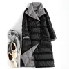 Sedutmo Winter Long Womens Down Jackor Ultra Light Coat Tunn Dubbelsidig Plaid Spring Slank Puffer Jacket ED931 210918