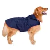 Vestuário para cães 4xl-6xl reflexivo roupas para animais de estimação capa de chuva capa de chuva com trela buraco para cães médios grandes 3076