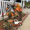 Decorative Flowers & Wreaths Halloween Farmhouse Wreath Decoration Thanksgiving Pumpkin Truck Pendant Window Door Party Garland Supplies For