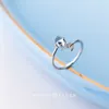 Open verstelbare Sterling Zilver 925 Marine Life Ring voor Vrouwen Gift Blue Crystal Loverly Mermaid Staart Fijne Sieraden 210707