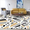 居間のためのカーペットノルディックミニマリストの幾何学的な斜めの黄色いカーペットのための灰色の黄色いカーペット