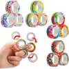 3 pcs magnético spinne fidget brinquedos anel spinner ímã unzip antistress para crianças adultos spinners anéis de brinquedo