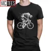 Rit Like Hell Skeleton Skull Bike Cycle T-shirt 100% Katoenen T-stukken voor Mannen Korte Mouwen T-shirts Vintage Amazing Ronde hals 210629