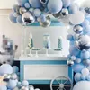 60pcs Party Pastel Blue Balloons Macaron Candy Colored Latex Balloons for Birthday Wedding Engagement Anniversary Christmas 210626