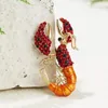 Pins, Brooches Women Rhinestone Lobster Enamel Animal Brooch Pin Corsage Suit Lapel Accessory Cute Badge Jewelry Birthday Gift For Kids