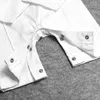 Neonati maschi nati in modo formale pagliaccetto casual tuta in cotone manica corta vestiti estate vestito da sole abiti falsi in due pezzi 210521