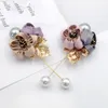 Pins Brooches Ladies Cloth Art Pearl Fabric Flower Brooch Pin Cardigan Shirt Shawl Professional Coat Badge Jewelry Women Accessor328s