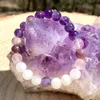 MG1229 Ametyst Rose Quartz Rainbow Moonstone Lepidolite Bransoletka Bransoletka Women EMF Ochrona promieniowania Buinry 2784