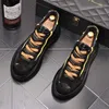 Luxury Designer Bröllopsklänning Party Skor Mode Lace Up Män Stad Fritid Casual Sneakers British Style Andningsbara Walking Footwear Male Flats Loafers