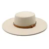 Bred Brim Fedora Hats for Women Autumn and Winter Women's Round Top Hat 10cm Big Eaves kände Tweed