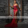 Veralove Red Mermaid Prom Dress 2022 Off Shoulder Long Sleeves vestido de gala Women Formal Evening Gowns