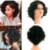 Lace Front Human Hair Wigs Funmi Curly Wavy Short brazilian remy Romance Bouncy Curl wig pix xie cut Frontal Bob 150%density diva1