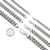 Stainless Steel Cuban Link Chain Necklace Silver Mens Necklaces Hip Hop Jewelry 6/8/10/12mm