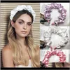 Bt21 fascia imitazione seta increspato testa lunetta signora semplice tinta unita fascia per capelli rugosa cerchio per capelli bandana fasce per le donne 10 pezzi Uw1W6 Gwfqp