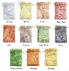 Partihandel 50PC / Lot 9x12cm Guld Rose Färg Julpåsar Bröllop Drawable Organza Voile Presentförpackning Billiga Pouches Bag